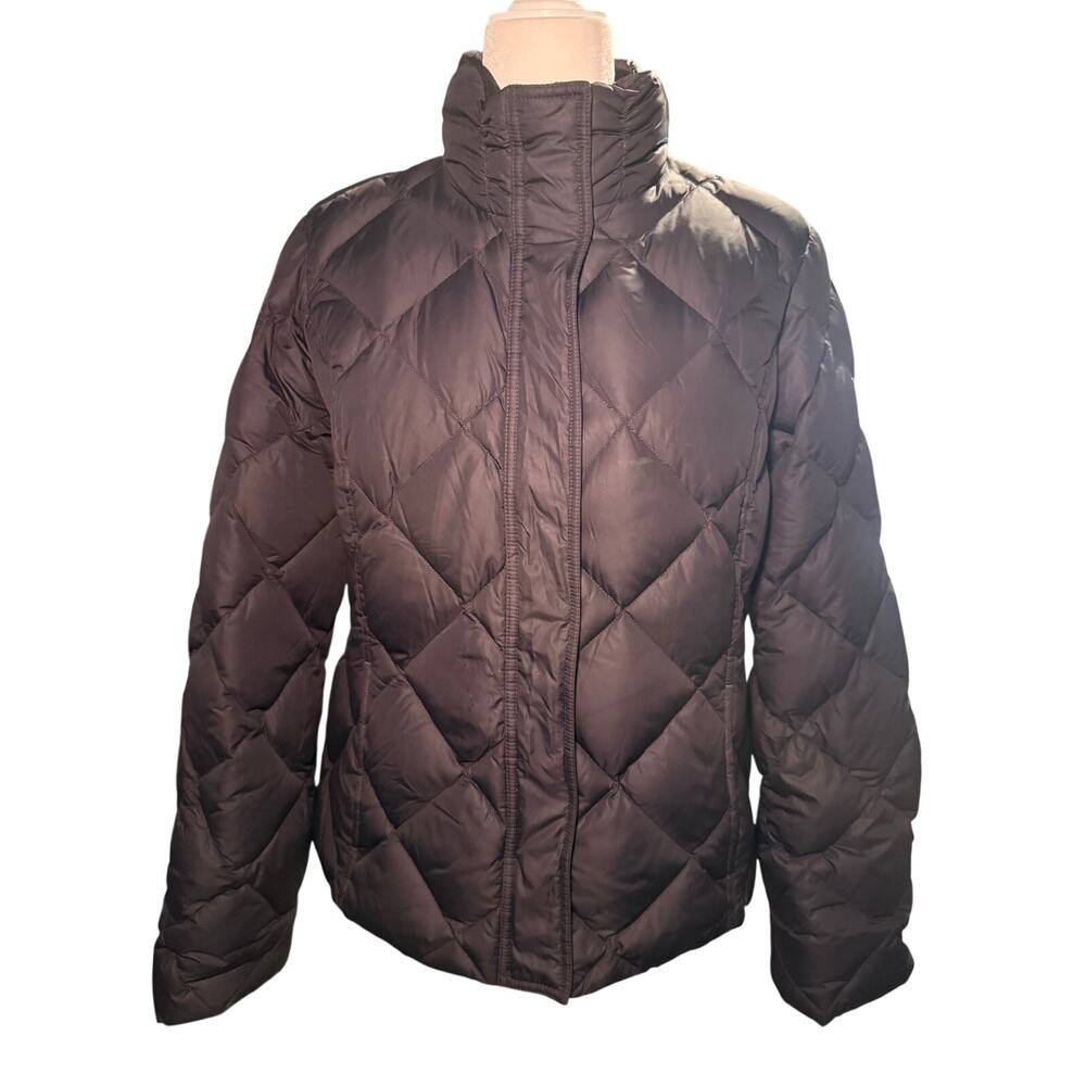 Eddie Bauer Black Premium Goose Down Diamon Quilted Puffer Jacket, Women's Large